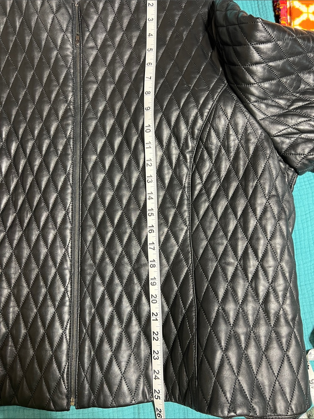 Vintage Jones New York Black Diamond Quilted Leather Zip Jacket - Picture 7 of 10
